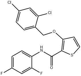 3-[(2,4-DICHLOROBENZYL)OXY]-N-(2,4-DIFLUOROPHENYL)-2-THIOPHENECARBOXAMIDE Struktur