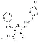 ETHYL (5Z)-2-ANILINO-5-{[(4-CHLOROBENZYL)AMINO]METHYLENE}-4-OXO-4,5-DIHYDROTHIOPHENE-3-CARBOXYLATE Struktur