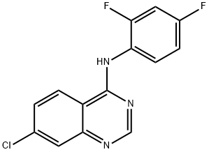 7-CHLORO-N-(2,4-DIFLUOROPHENYL)-4-QUINAZOLINAMINE Struktur