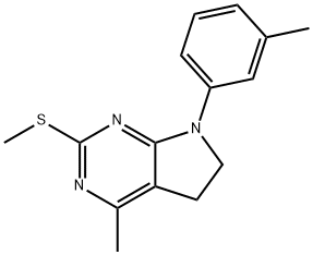 4-METHYL-7-(3-METHYLPHENYL)-2-(METHYLSULFANYL)-6,7-DIHYDRO-5H-PYRROLO[2,3-D]PYRIMIDINE Struktur