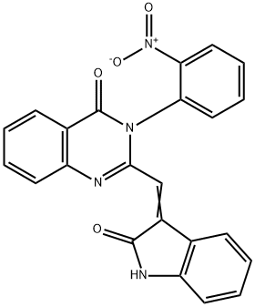 3-(2-NITROPHENYL)-2-[(Z)-(2-OXO-1,2-DIHYDRO-3H-INDOL-3-YLIDENE)METHYL]QUINAZOLIN-4(3H)-ONE Struktur