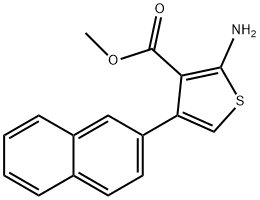 2-AMINO-4-NAPHTHALEN-2-YL-THIOPHENE-3-CARBOXYLIC ACID METHYL ESTER Struktur