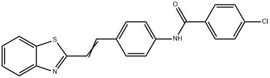 N-(4-[(E)-2-(1,3-BENZOTHIAZOL-2-YL)ETHENYL]PHENYL)-4-CHLOROBENZENECARBOXAMIDE Struktur