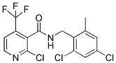 2-CHLORO-N-(2,4-DICHLORO-6-METHYLBENZYL)-4-(TRIFLUOROMETHYL)NICOTINAMIDE Struktur