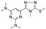 4-(4-METHYL-5-METHYLTHIO-(4H)-1,2,4-TRIAZOL-3-YL)-N,N,N',N'-TETRAMETHYLPYRIMIDINE-2,6-DIAMINE Struktur