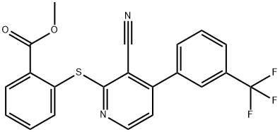 METHYL 2-((3-CYANO-4-[3-(TRIFLUOROMETHYL)PHENYL]-2-PYRIDINYL)SULFANYL)BENZENECARBOXYLATE Struktur