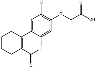 2-(2-CHLORO-6-OXO-7,8,9,10-TETRAHYDRO-6H-BENZO[C]CHROMEN-3-YLOXY)-PROPIONIC ACID Struktur