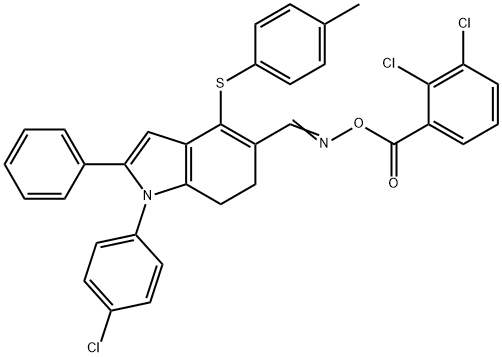 1-(4-CHLOROPHENYL)-5-(([(2,3-DICHLOROBENZOYL)OXY]IMINO)METHYL)-4-[(4-METHYLPHENYL)SULFANYL]-2-PHENYL-6,7-DIHYDRO-1H-INDOLE Struktur