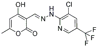 4-HYDROXY-6-METHYL-2-OXO-2H-PYRAN-3-CARBALDEHYDE N-[3-CHLORO-5-(TRIFLUOROMETHYL)-2-PYRIDINYL]HYDRAZONE Struktur