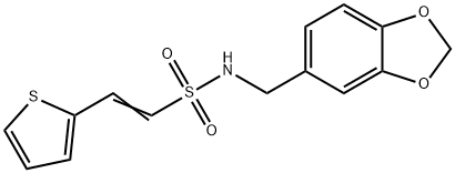 (E)-N-(1,3-BENZODIOXOL-5-YLMETHYL)-2-(2-THIENYL)-1-ETHENESULFONAMIDE Struktur