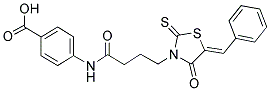 4-((4-[(5Z)-5-BENZYLIDENE-4-OXO-2-THIOXO-1,3-THIAZOLIDIN-3-YL]BUTANOYL)AMINO)BENZOIC ACID Struktur