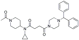 N-(1-ACETYLPIPERIDIN-4-YL)-N-CYCLOPROPYL-4-(4-DIPHENYLMETHYLPIPERAZIN-1-YL)-4-OXOBUTANAMIDE Struktur