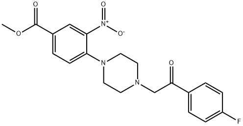 METHYL 4-(4-[2-(4-FLUOROPHENYL)-2-OXOETHYL]PIPERAZINO)-3-NITROBENZENECARBOXYLATE Struktur