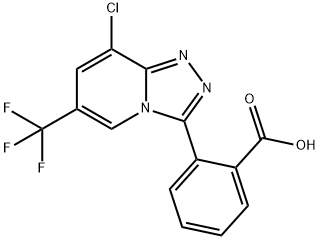 2-[8-CHLORO-6-(TRIFLUOROMETHYL)[1,2,4]TRIAZOLO[4,3-A]PYRIDIN-3-YL]BENZENECARBOXYLIC ACID Struktur