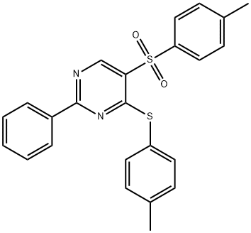 4-METHYLPHENYL 4-[(4-METHYLPHENYL)SULFANYL]-2-PHENYL-5-PYRIMIDINYL SULFONE Struktur