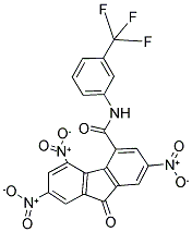 2,5,7-TRINITRO-9-OXO-N-[3-(TRIFLUOROMETHYL)PHENYL]-9H-FLUORENE-4-CARBOXAMIDE Struktur