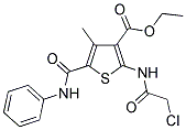 2-(2-CHLORO-ACETYLAMINO)-4-METHYL-5-PHENYLCARBAMOYL-THIOPHENE-3-CARBOXYLIC ACID ETHYL ESTER Struktur