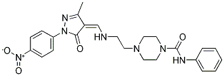 (Z)-4-(2-((3-METHYL-1-(4-NITROPHENYL)-5-OXO-1H-PYRAZOL-4(5H)-YLIDENE)METHYLAMINO)ETHYL)-N-PHENYLPIPERAZINE-1-CARBOXAMIDE Struktur