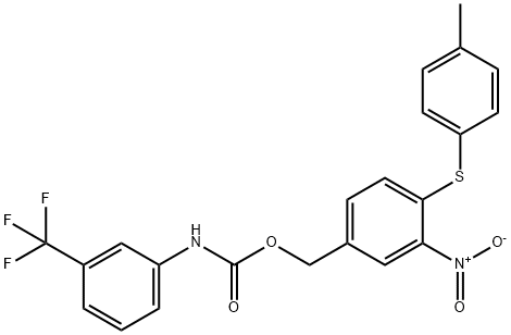 4-[(4-METHYLPHENYL)SULFANYL]-3-NITROBENZYL N-[3-(TRIFLUOROMETHYL)PHENYL]CARBAMATE Struktur