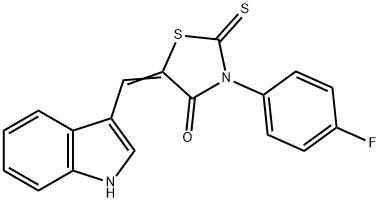 3-(4-FLUOROPHENYL)-5-(1H-INDOL-3-YLMETHYLENE)-2-THIOXO-1,3-THIAZOLIDIN-4-ONE Struktur