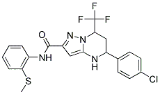 5-(4-CHLOROPHENYL)-N-[2-(METHYLTHIO)PHENYL]-7-(TRIFLUOROMETHYL)-4,5,6,7-TETRAHYDROPYRAZOLO[1,5-A]PYRIMIDINE-2-CARBOXAMIDE Struktur