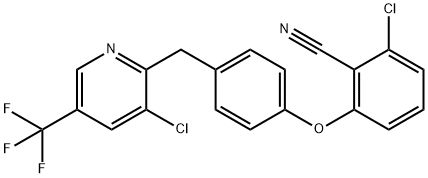 2-CHLORO-6-(4-([3-CHLORO-5-(TRIFLUOROMETHYL)-2-PYRIDINYL]METHYL)PHENOXY)BENZENECARBONITRILE Struktur