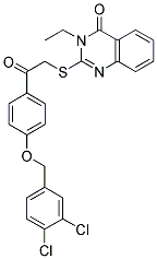 2-[(2-(4-[(3,4-DICHLOROBENZYL)OXY]PHENYL)-2-OXOETHYL)SULFANYL]-3-ETHYL-4(3H)-QUINAZOLINONE Struktur