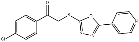 1-(4-CHLOROPHENYL)-2-([5-(4-PYRIDINYL)-1,3,4-OXADIAZOL-2-YL]SULFANYL)-1-ETHANONE Struktur