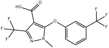 1-METHYL-3-(TRIFLUOROMETHYL)-5-[3-(TRIFLUOROMETHYL)PHENOXY]-1H-PYRAZOLE-4-CARBOXYLIC ACID Struktur