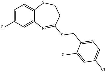 7-CHLORO-2,3-DIHYDRO-1,5-BENZOTHIAZEPIN-4-YL 2,4-DICHLOROBENZYL SULFIDE Struktur