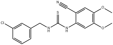 N-(3-CHLOROBENZYL)-N'-(2-CYANO-4,5-DIMETHOXYPHENYL)THIOUREA Struktur