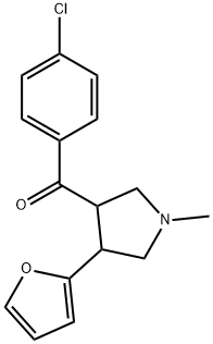 (4-CHLOROPHENYL)[4-(2-FURYL)-1-METHYLTETRAHYDRO-1H-PYRROL-3-YL]METHANONE Struktur