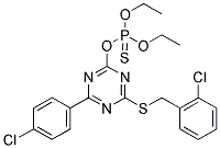 O-[4-[(2-CHLOROBENZYL)THIO]-6-(4-CHLOROPHENYL)-1,3,5-TRIAZIN-2-YL] O,O-DIETHYL PHOSPHOTHIOATE Struktur