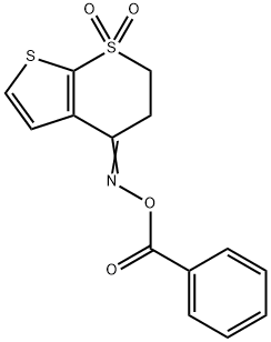 4-[(BENZOYLOXY)IMINO]-3,4-DIHYDRO-1LAMBDA6-THIENO[2,3-B]THIOPYRAN-1,1(2H)-DIONE Struktur