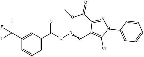 METHYL 5-CHLORO-1-PHENYL-4-[(([3-(TRIFLUOROMETHYL)BENZOYL]OXY)IMINO)METHYL]-1H-PYRAZOLE-3-CARBOXYLATE Struktur