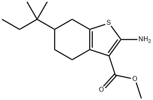 2-AMINO-6-(1,1-DIMETHYLPROPYL)-4,5,6,7-TETRAHYDROBENZO[B]THIOPHENE-3-CARBOXYLIC ACID METHYL ESTER Struktur