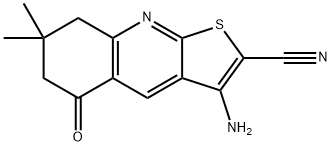 3-AMINO-7,7-DIMETHYL-5-OXO-5,6,7,8-TETRAHYDRO-THIENO[2,3-B]QUINOLINE-2-CARBONITRILE Struktur