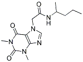 2-(1,3-DIMETHYL-2,6-DIOXO-1,2,3,6-TETRAHYDRO-7H-PURIN-7-YL)-N-(1-METHYLBUTYL)ACETAMIDE Struktur