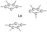 TRIS(TETRAMETHYLCYCLOPENTADIENYL)LANTHANUM Struktur