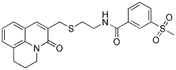 N-[2-[(2,3-DIHYDRO-5-OXO-(1H,5H)-BENZO[IJ]QUINOLIZIN-6-YL)METHYLTHIO]ETHYL]-3-(METHYLSULPHONYL)BENZAMIDE Struktur