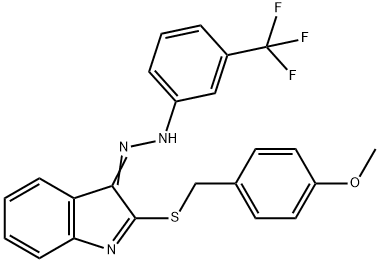 2-[(4-METHOXYBENZYL)SULFANYL]-3H-INDOL-3-ONE N-[3-(TRIFLUOROMETHYL)PHENYL]HYDRAZONE Struktur