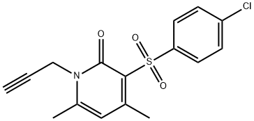 3-[(4-CHLOROPHENYL)SULFONYL]-4,6-DIMETHYL-1-(2-PROPYNYL)-2(1H)-PYRIDINONE Struktur