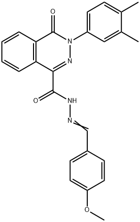 3-(3,4-DIMETHYLPHENYL)-N'-[(E)-(4-METHOXYPHENYL)METHYLIDENE]-4-OXO-3,4-DIHYDRO-1-PHTHALAZINECARBOHYDRAZIDE Struktur