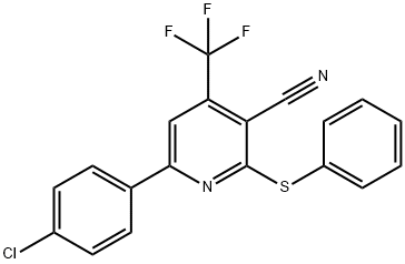 6-(4-CHLOROPHENYL)-2-(PHENYLSULFANYL)-4-(TRIFLUOROMETHYL)NICOTINONITRILE Struktur