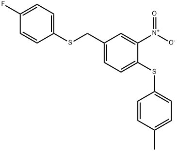 4-([(4-FLUOROPHENYL)SULFANYL]METHYL)-1-[(4-METHYLPHENYL)SULFANYL]-2-NITROBENZENE Struktur