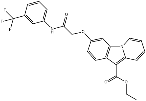 ETHYL 3-(2-OXO-2-[3-(TRIFLUOROMETHYL)ANILINO]ETHOXY)PYRIDO[1,2-A]INDOLE-10-CARBOXYLATE Struktur