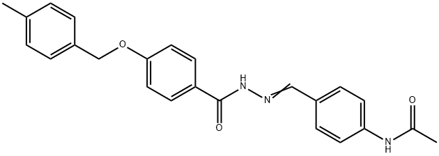 N-(4-[((E)-2-(4-[(4-METHYLBENZYL)OXY]BENZOYL)HYDRAZONO)METHYL]PHENYL)ACETAMIDE Struktur