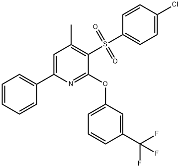 3-[(4-CHLOROPHENYL)SULFONYL]-4-METHYL-6-PHENYL-2-[3-(TRIFLUOROMETHYL)PHENOXY]PYRIDINE Struktur