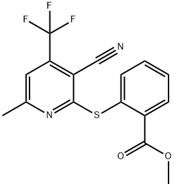 METHYL 2-([3-CYANO-6-METHYL-4-(TRIFLUOROMETHYL)-2-PYRIDINYL]SULFANYL)BENZENECARBOXYLATE Struktur