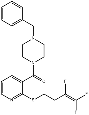 (4-BENZYLPIPERAZINO)(2-[(3,4,4-TRIFLUORO-3-BUTENYL)SULFANYL]-3-PYRIDINYL)METHANONE Struktur